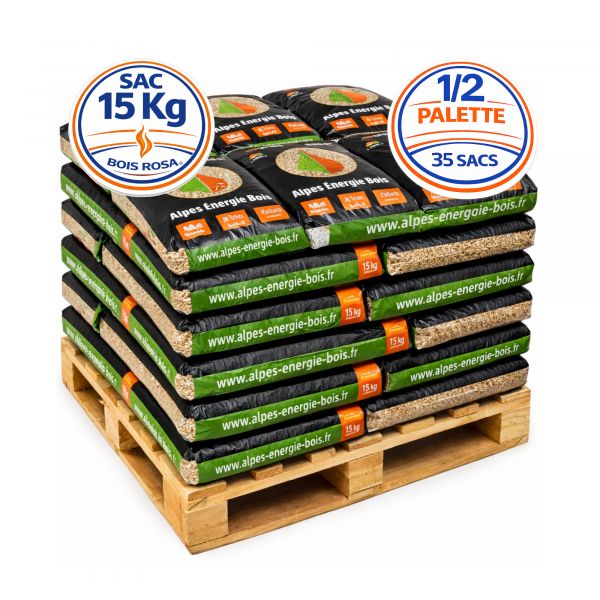  Demi Palette 35 Sacs 15 Kg - ALPES ENERGIE BOIS